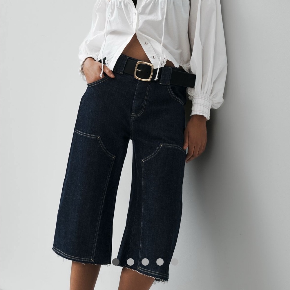 Pilcro Dark Cropped Barrel Jeans